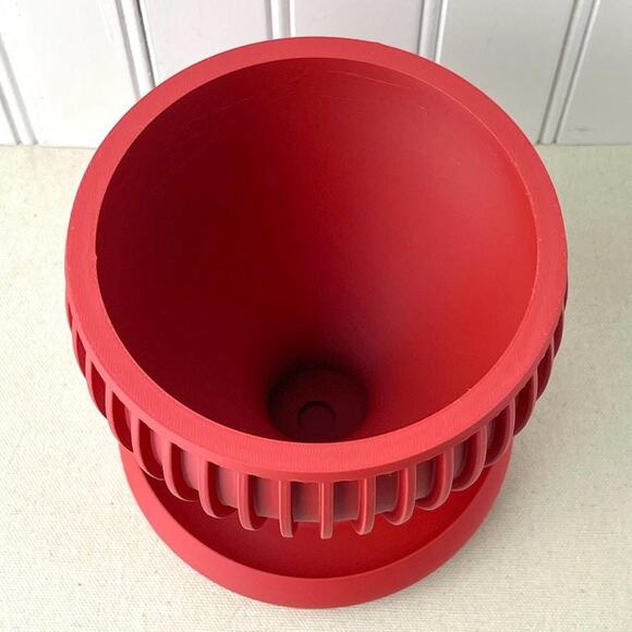 Modern Geometric  Indoor Planter Pot, Yin Planter Pot,Modern Planter with Saucer - Picture 4 of 10